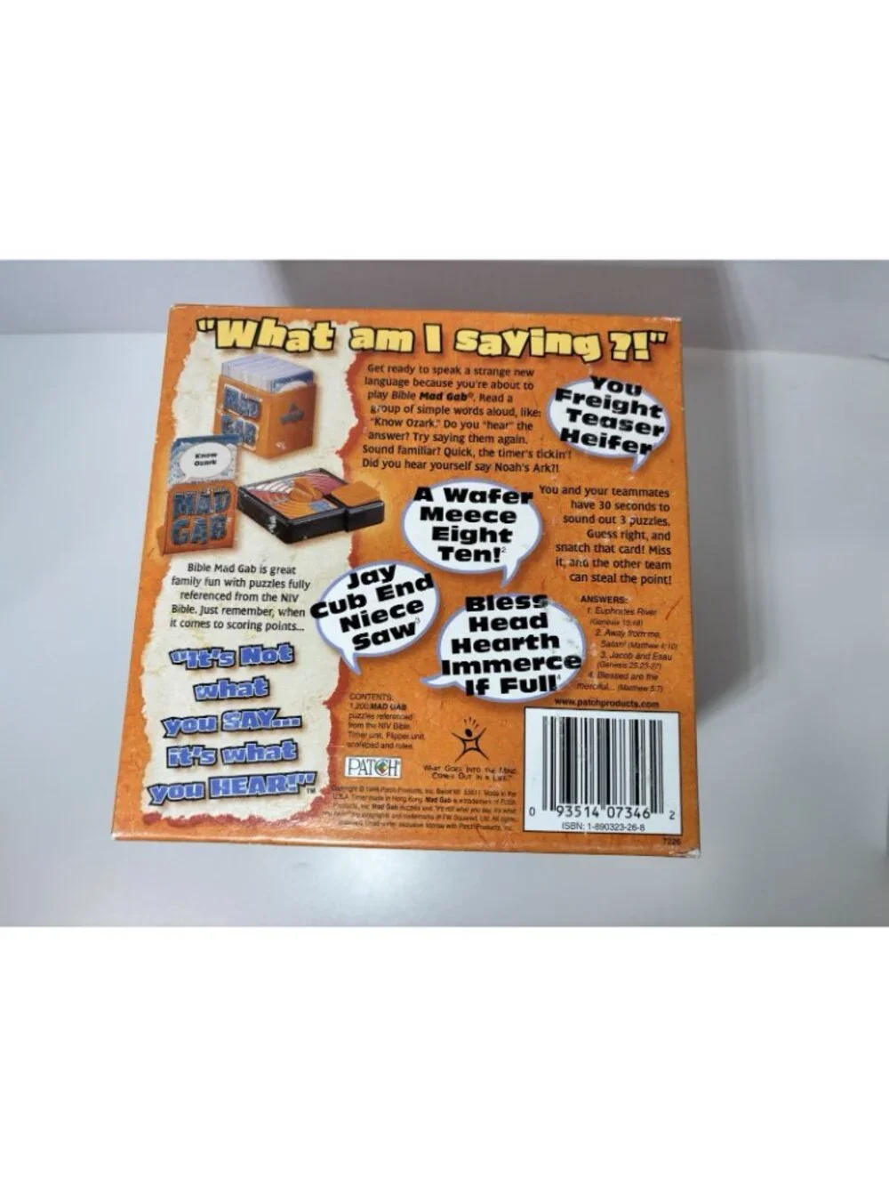 Vintage 1999 Bible Addition Mad Gab Patch Products Word Game COMPLETE